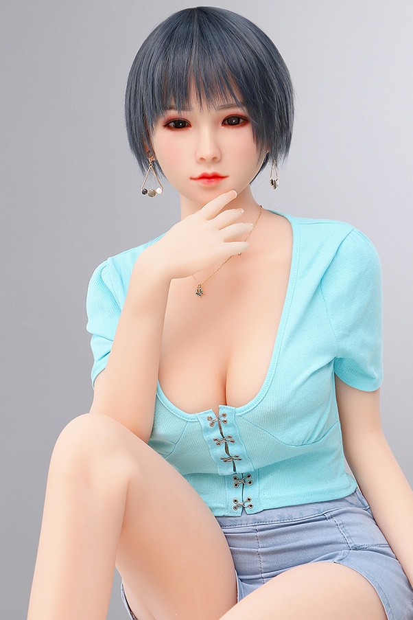 158cm D Cup Gray Seno Medio Thin Lips Bambola del Sesso Realistica Vista Dettaglio 5