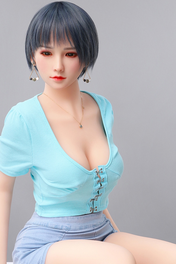 158cm D Cup Thin Lips Occhi Grigi Petite Bambola del Sesso Realistica Vista Dettaglio 6