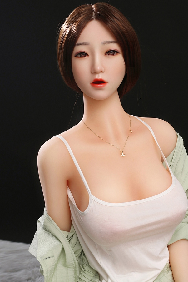 158cm D Cup Occhi Ambra Thin Lips Voluttuosa Bambola del Sesso Realistica Vista Dettaglio 1