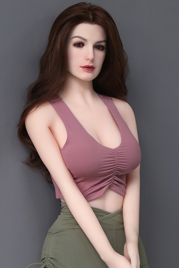 165cm D Cup Natural Lips Mora Occhi Grigi Bambola del Sesso BBW Vista Dettaglio 9