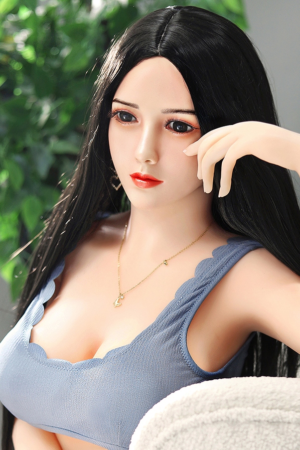 158cm D Cup Nero Petite Occhi Ambra Bambola del Sesso Realistica Vista Dettaglio 2