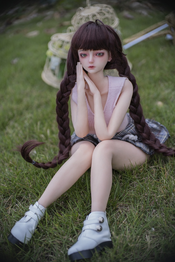 60cm D Cup Mora Thin Lips Occhi Ambra Mini Bambola del Sesso Vista Dettaglio 4