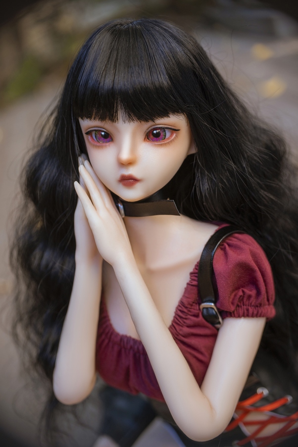 60cm D Cup Petite Breasts Nero Mini Bambola del Sesso Vista Dettaglio 2