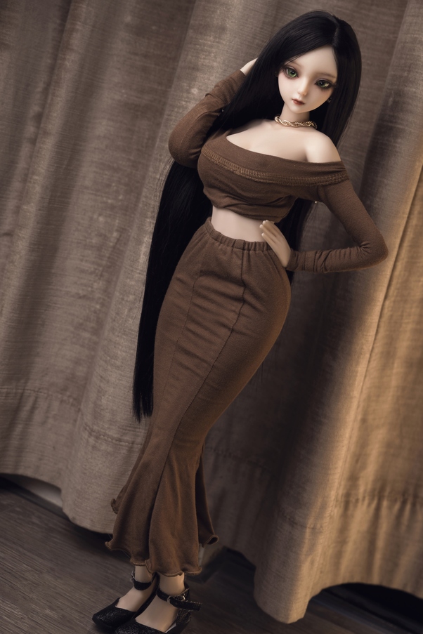 60cm D Cup Occhi Ambra Nero Petite Breasts Mini Bambola del Sesso Prodotto