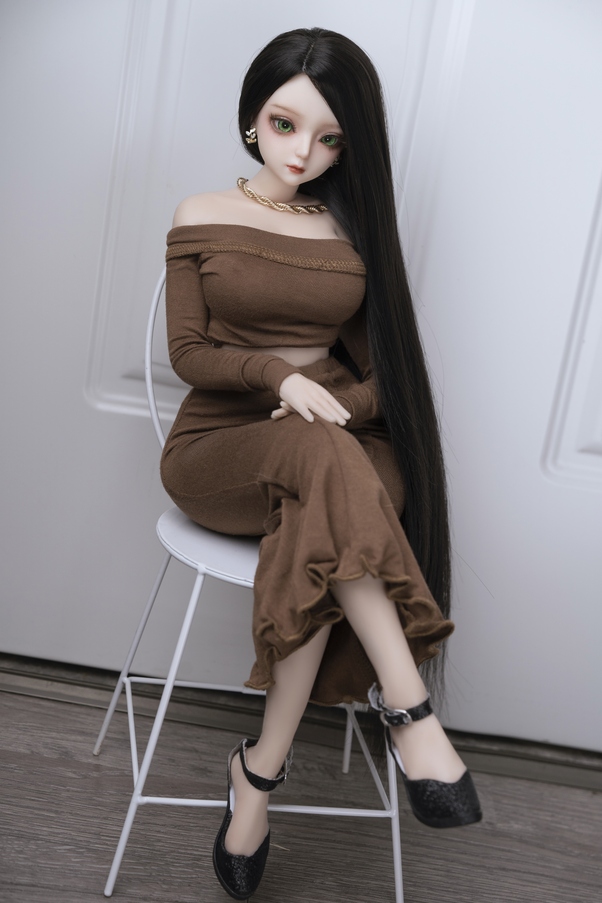 60cm D Cup Occhi Ambra Petite Breasts Thin Lips Mini Bambola del Sesso Vista Dettaglio 6