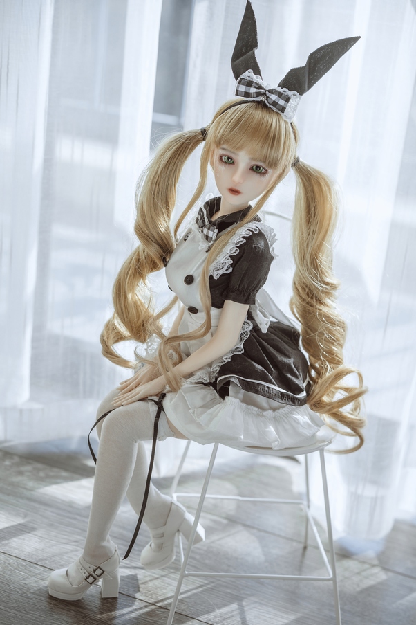 60cm D Cup Bianco Petite Occhi Grigi Mini Bambola del Sesso Vista Dettaglio 2