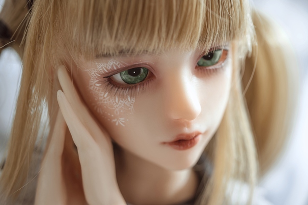 60cm D Cup Bianco Petite Occhi Grigi Mini Bambola del Sesso Vista Dettaglio 10