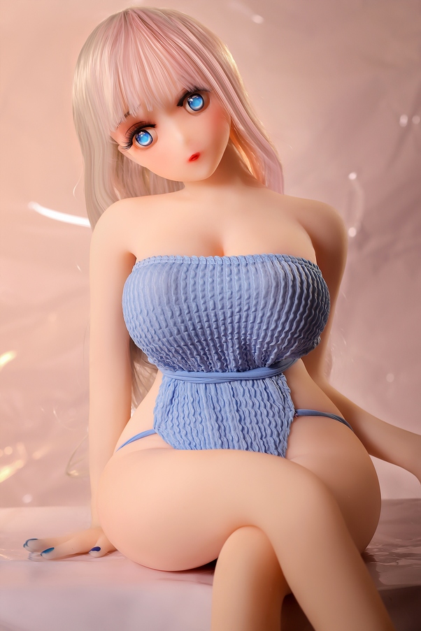 80cm C Cup Occhi Azzurri Voluttuosa Seno Piccolo Mini Bambola del Sesso Galleria 3