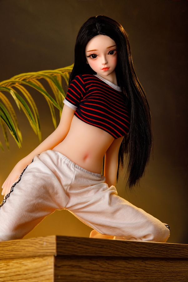 60cm B Cup Petite Breasts Nero Thin Lips Mini Bambola del Sesso Galleria 6