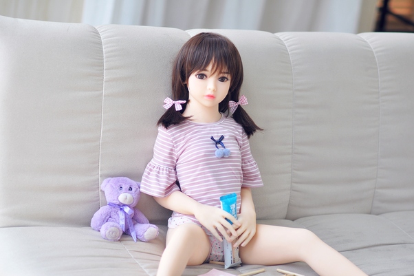 100cm D Cup Occhi Grigi Petite Seno Piccolo Bambola del Sesso Giovane Vista Dettaglio 7