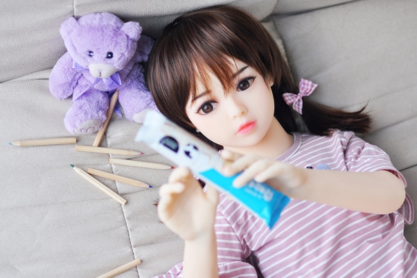 100cm D Cup Petite Seno Piccolo Occhi Grigi Bambola del Sesso Giovane Vista Dettaglio 8