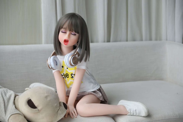 100cm A Cup Occhi Ambra Mora Thin Lips Mini Bambola del Sesso Vista Dettaglio 3