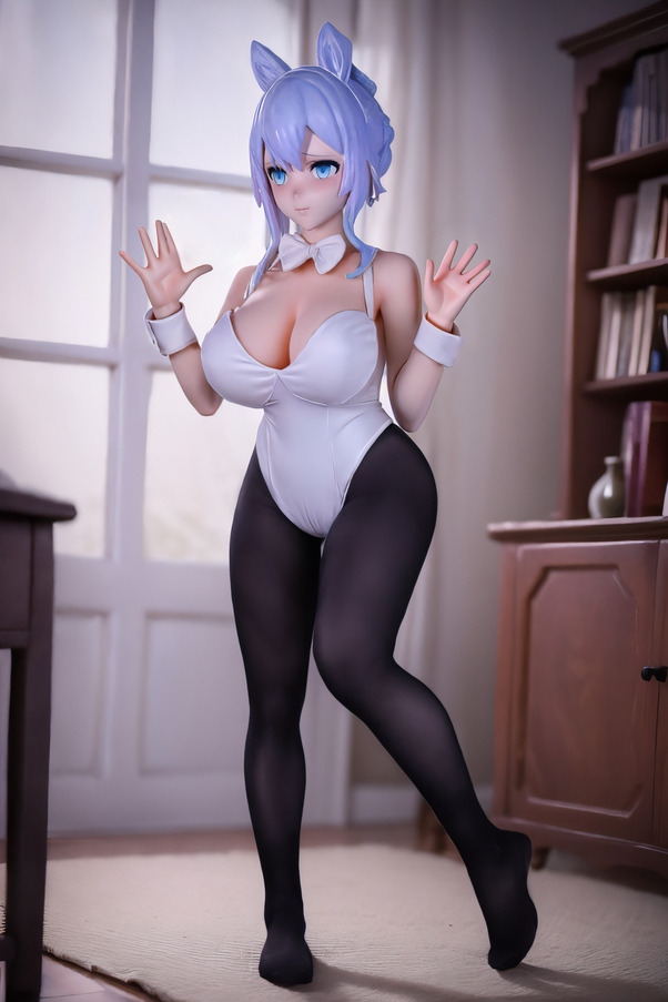 80cm G Cup Thin Lips Bianco Occhi Azzurri Bambola del Sesso Anime Vista Dettaglio 3