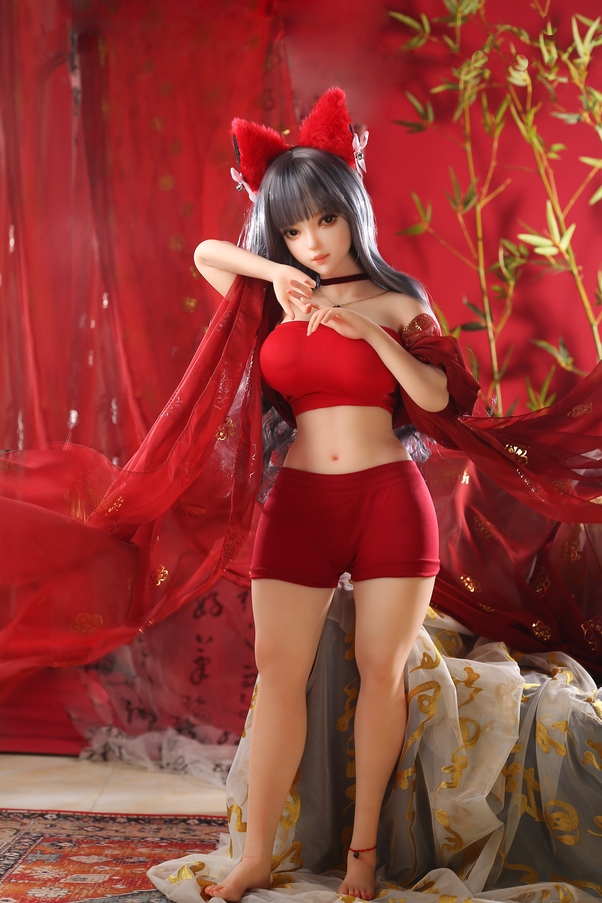 110cm D Cup Voluttuosa Thin Lips Nero Bambola del Sesso Formosa Vista Dettaglio 4