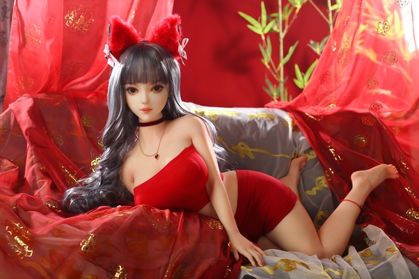 110cm D Cup Nero Occhi Ambra Voluttuosa Bambola del Sesso Formosa Vista Dettaglio 11