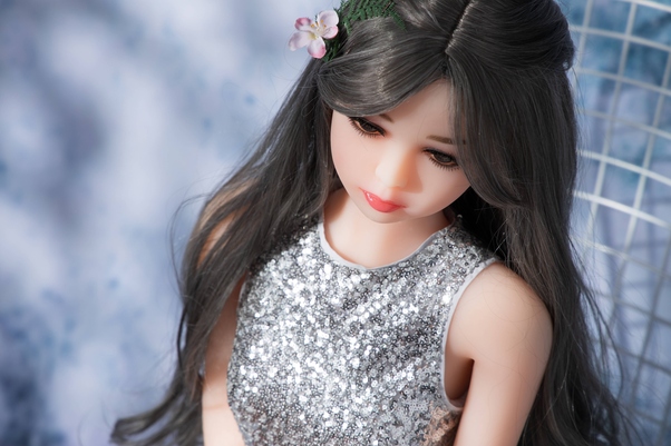 125cm B Cup Occhi Grigi Nero Seno Medio Bambola del Sesso Giovane Vista Dettaglio 5