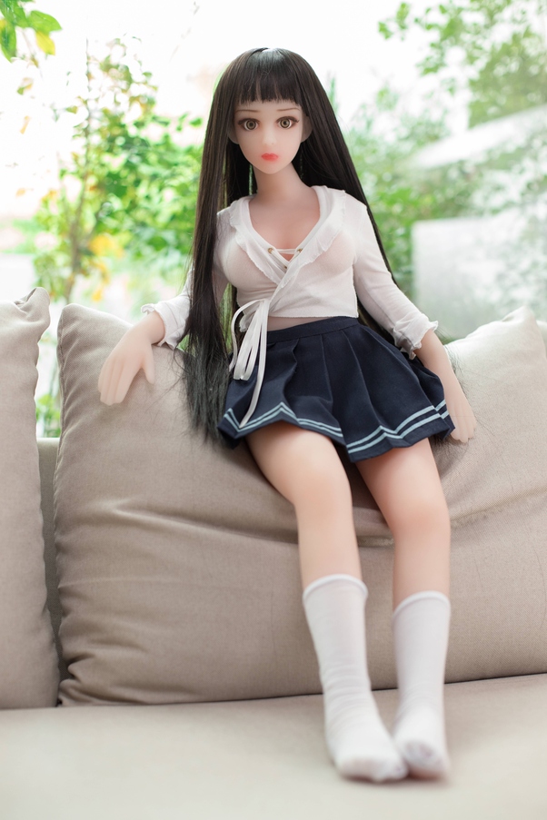 68cm C Cup Occhi Grigi Nero Seno Medio Bambola del Sesso Giovane Vista Dettaglio 11