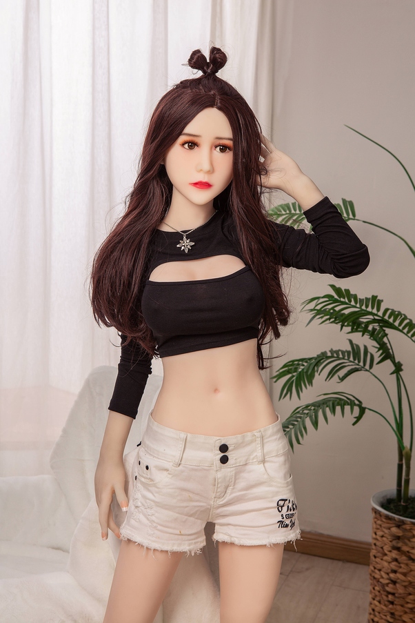 168cm C Cup Occhi Nocciola Nero Seno Medio Bambola del Sesso BBW Vista Dettaglio 8