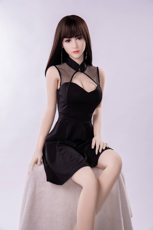 158cm C Cup Nero Petite Occhi Grigi Bambola del Sesso BBW Vista Dettaglio 1