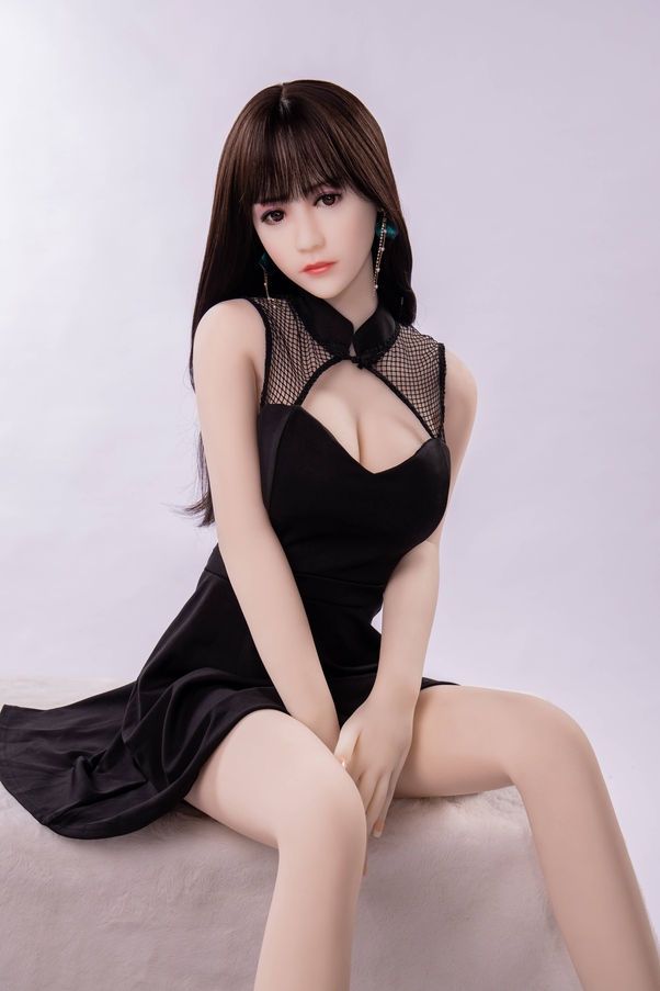 158cm C Cup Seno Piccolo Occhi Grigi Nero Bambola del Sesso BBW Vista Dettaglio 7