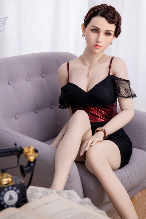 158cm C Cup Occhi Grigi Petite Mora Bambola del Sesso BBW Vista Dettaglio 5