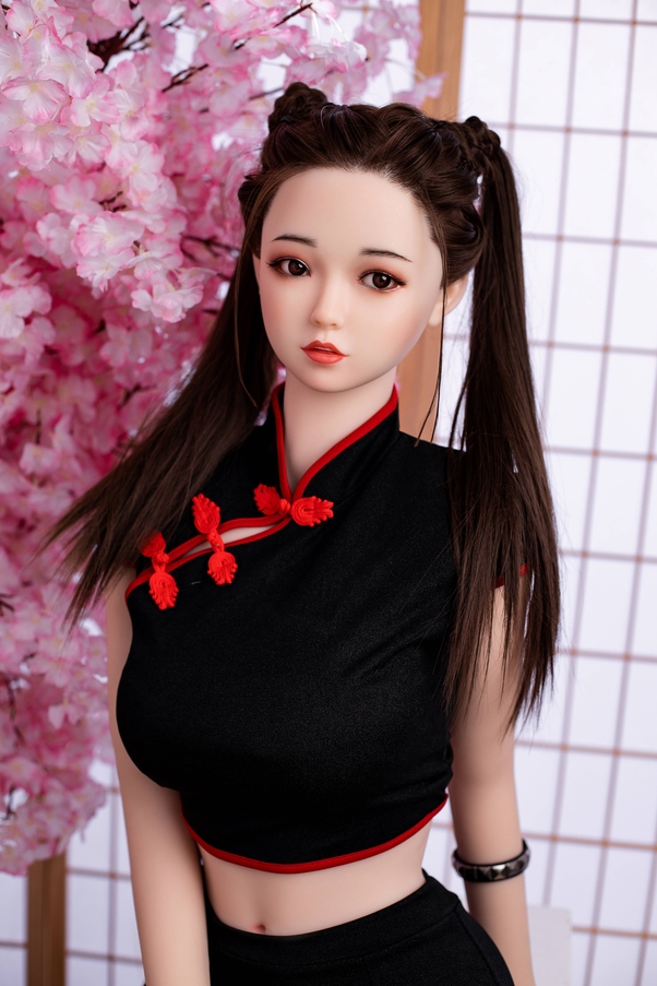 158cm C Cup Nero Seno Piccolo Occhi Ambra Bambola del Sesso Asiatica Vista Dettaglio 8