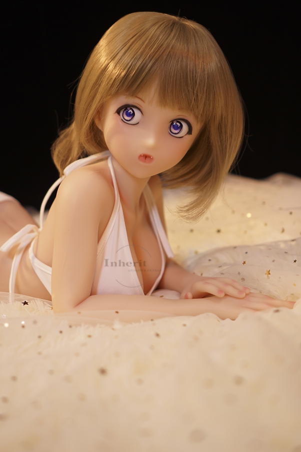 80cm G Cup Bionda Labbra Lucide Seno Piccolo Bambola del Sesso Anime Vista Dettaglio 3