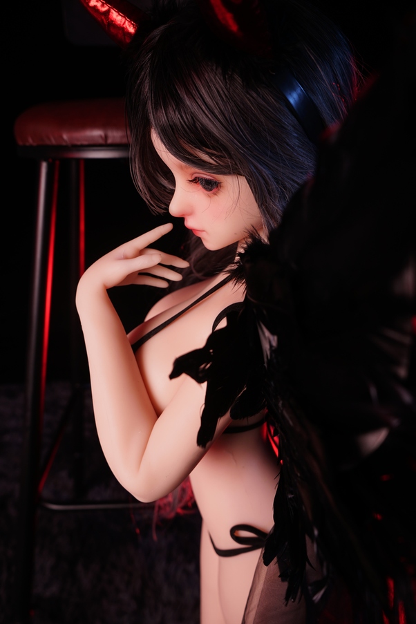 100cm B Cup Labbra Carnose Nero Voluttuosa Bambola del Sesso Anime Vista Dettaglio 2