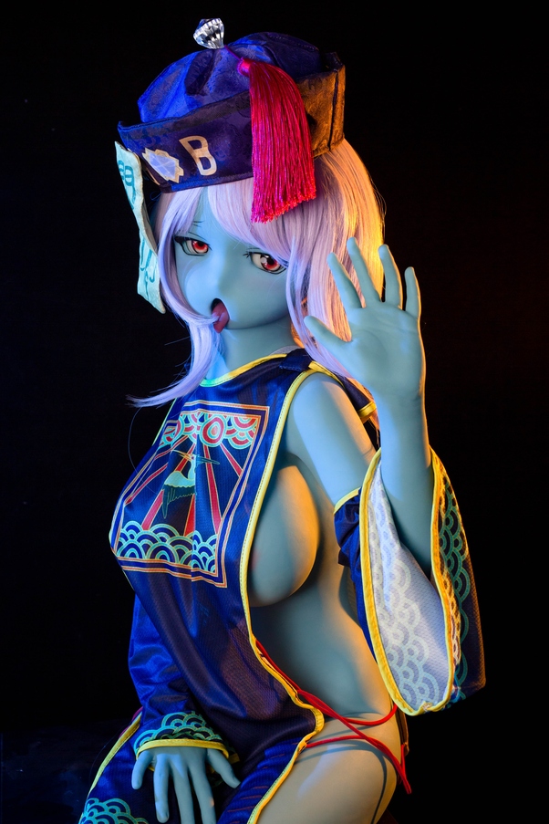 80cm B Cup Thin Lips Occhi Azzurri Voluttuosa Bambola del Sesso Anime Vista Dettaglio 2