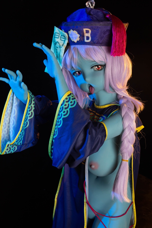 80cm B Cup Occhi Azzurri Thin Lips Voluttuosa Bambola del Sesso Anime Vista Dettaglio 9