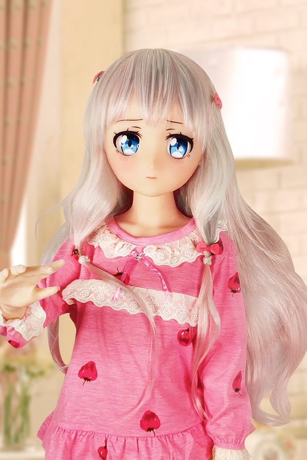 135cm A Cup Occhi Grigi Bianco Thin Lips Bambola del Sesso Anime Vista Dettaglio 2
