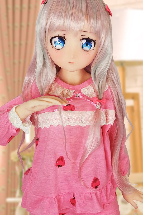 135cm A Cup Thin Lips Bianco Occhi Grigi Bambola del Sesso Anime Vista Dettaglio 3