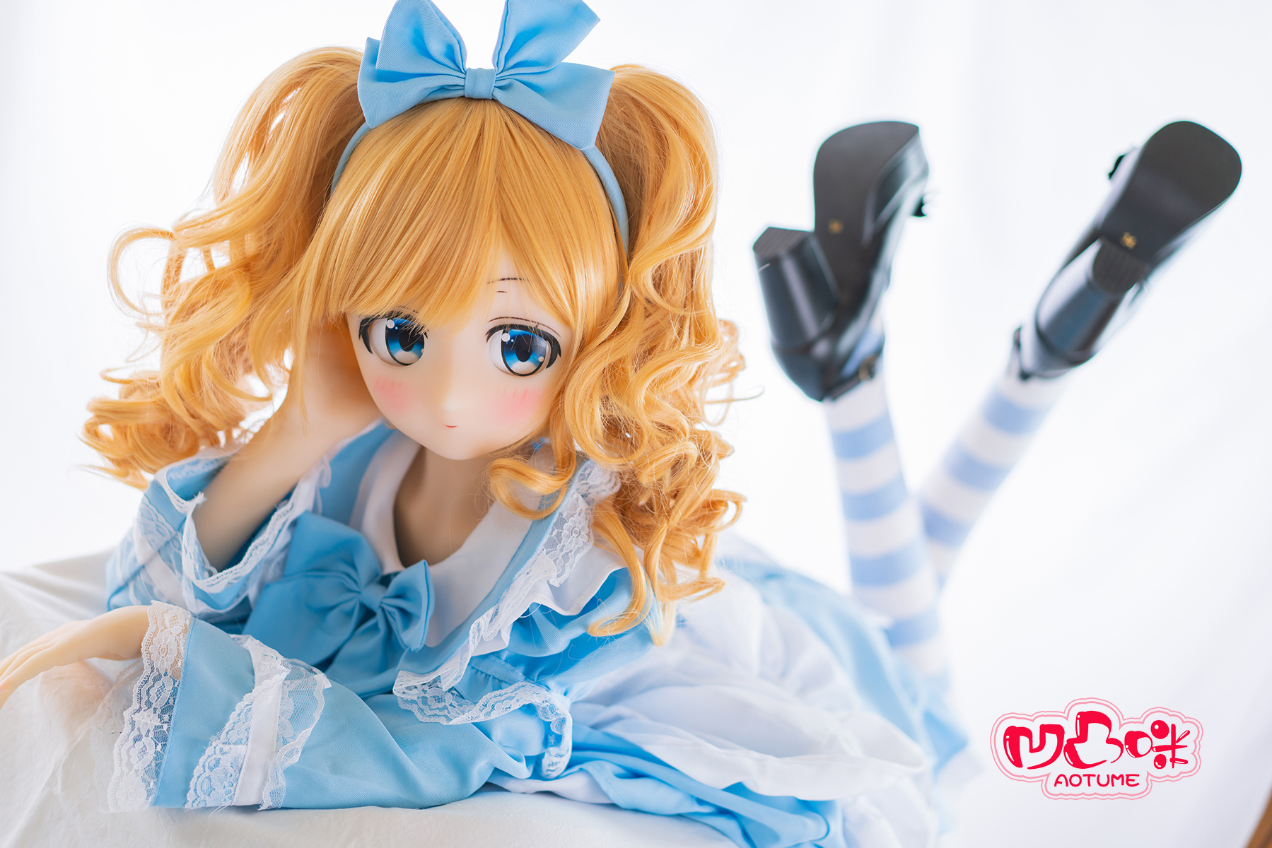 135cm A Cup Bionda Petite Occhi Azzurri Bambola del Sesso Anime Vista Dettaglio 4