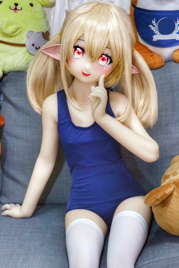 135cm A Cup Bionda Seno Piccolo Occhi Grigi Bambola del Sesso Anime Vista Dettaglio 2