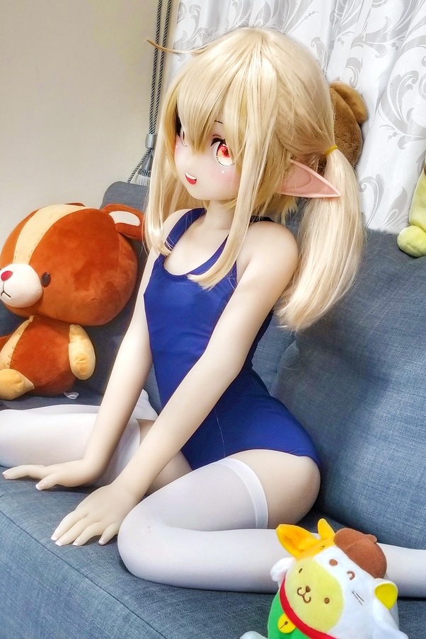 135cm A Cup Thin Lips Occhi Grigi Bionda Bambola del Sesso Anime Vista Dettaglio 3