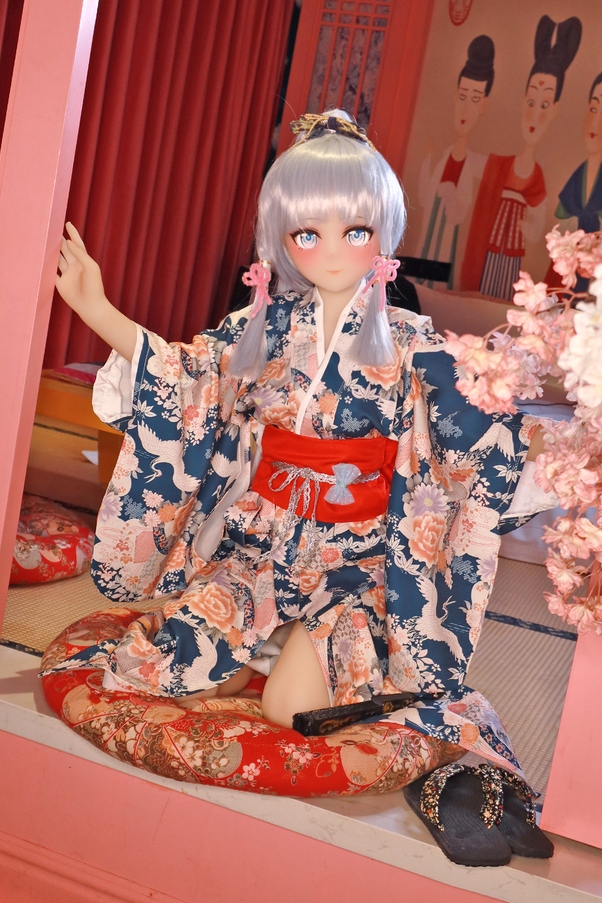 145cm B Cup Occhi Grigi Seno Piccolo Bianco Bambola del Sesso Anime Vista Dettaglio 6