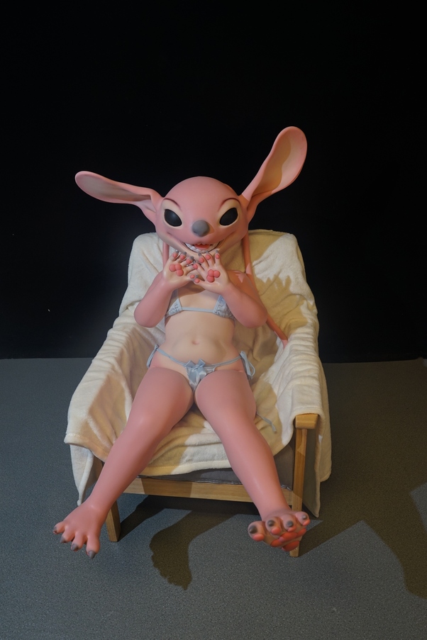 130cm A Cup Rosa Occhi Ambra Seno Piccolo Bambola del Sesso Anime Vista Dettaglio 2