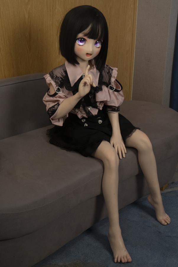 132cm A Cup Nero Petite Occhi Grigi Bambola del Sesso Anime Vista Dettaglio 8