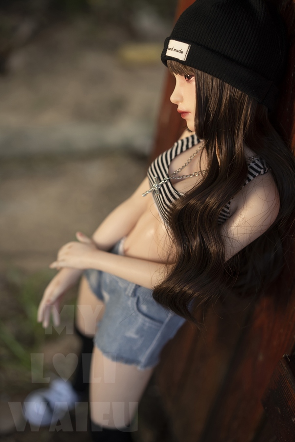 60cm B Cup Nero Thin Lips Petite Breasts Mini Bambola del Sesso Vista Dettaglio 6