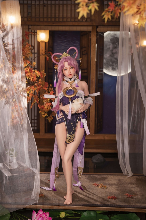 145cm B Cup Thin Lips Occhi Ambra Petite Bambola del Sesso Realistica Vista Dettaglio 4