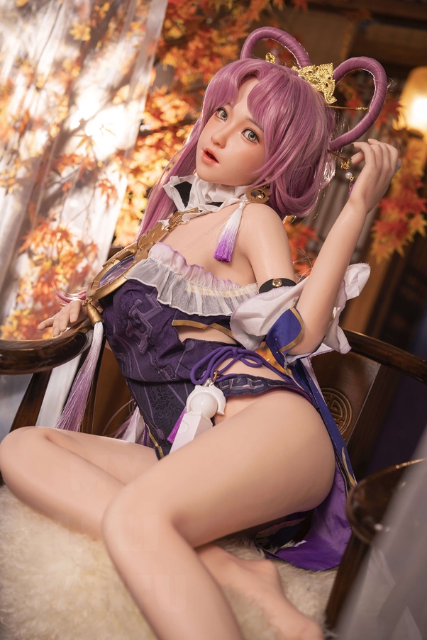 145cm B Cup Rosa Seno Piccolo Occhi Ambra Bambola del Sesso Realistica Vista Dettaglio 7