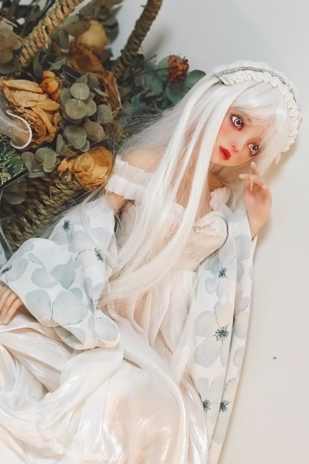 60cm B Cup Seno Medio Bianco Occhi Ambra Mini Bambola del Sesso Galleria 2