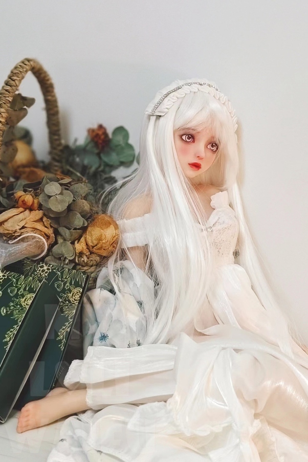 60cm B Cup Voluttuosa Occhi Ambra Thin Lips Mini Bambola del Sesso Galleria 3