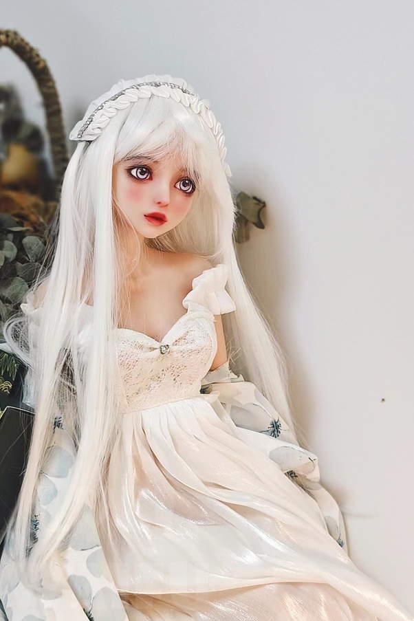 60cm B Cup Voluttuosa Occhi Ambra Bianco Mini Bambola del Sesso Galleria 4