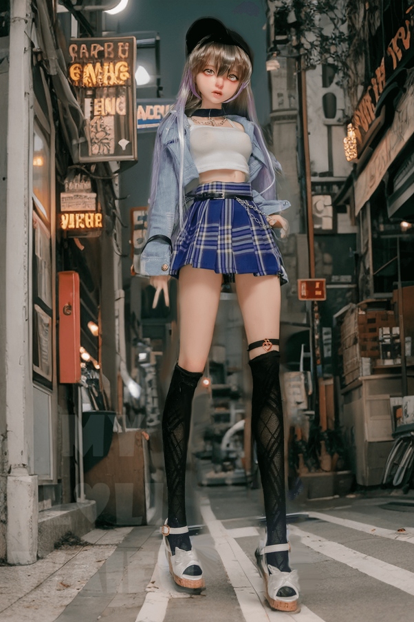 60cm B Cup Gray Seno Piccolo Thin Lips Mini Bambola del Sesso Vista Dettaglio 1