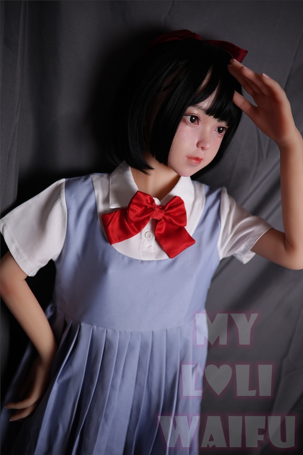 126cm A Cup Occhi Grigi Nero Petite Bambola del Sesso Giovane Vista Dettaglio 7