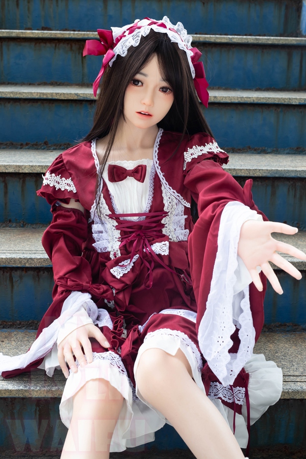 138cm A Cup Seno Piccolo Occhi Grigi Nero Bambola del Sesso Giovane Galleria 2