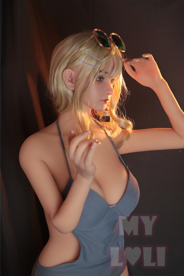 150cm D Cup Occhi Ambra Bionda Thin Lips Bambola del Sesso Giovane Vista Dettaglio 5