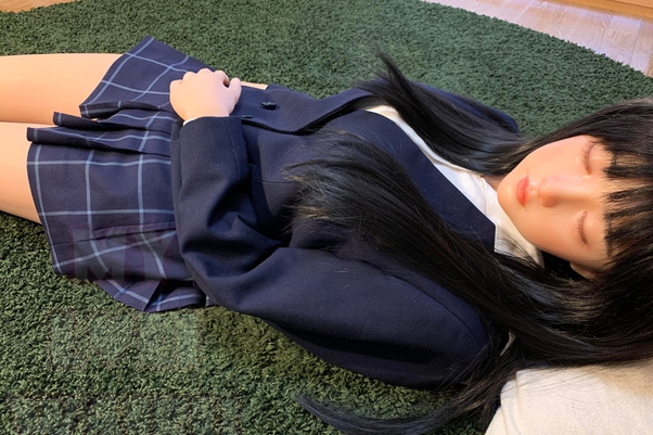 150cm C Cup Petite Thin Lips Occhi Grigi Bambola del Sesso Giovane Vista Dettaglio 2