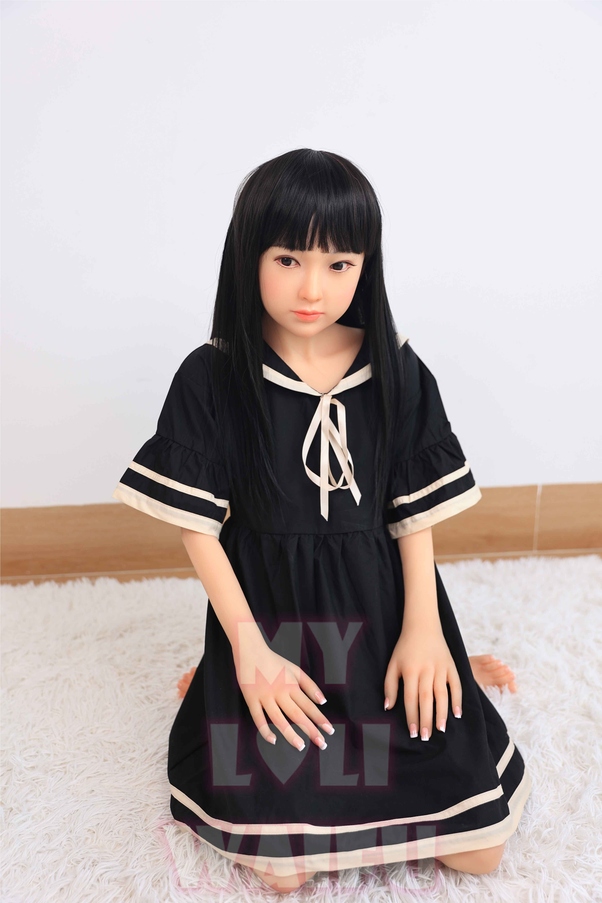 138cm A Cup Occhi Grigi Seno Piccolo Nero Bambola del Sesso Giovane Galleria 5